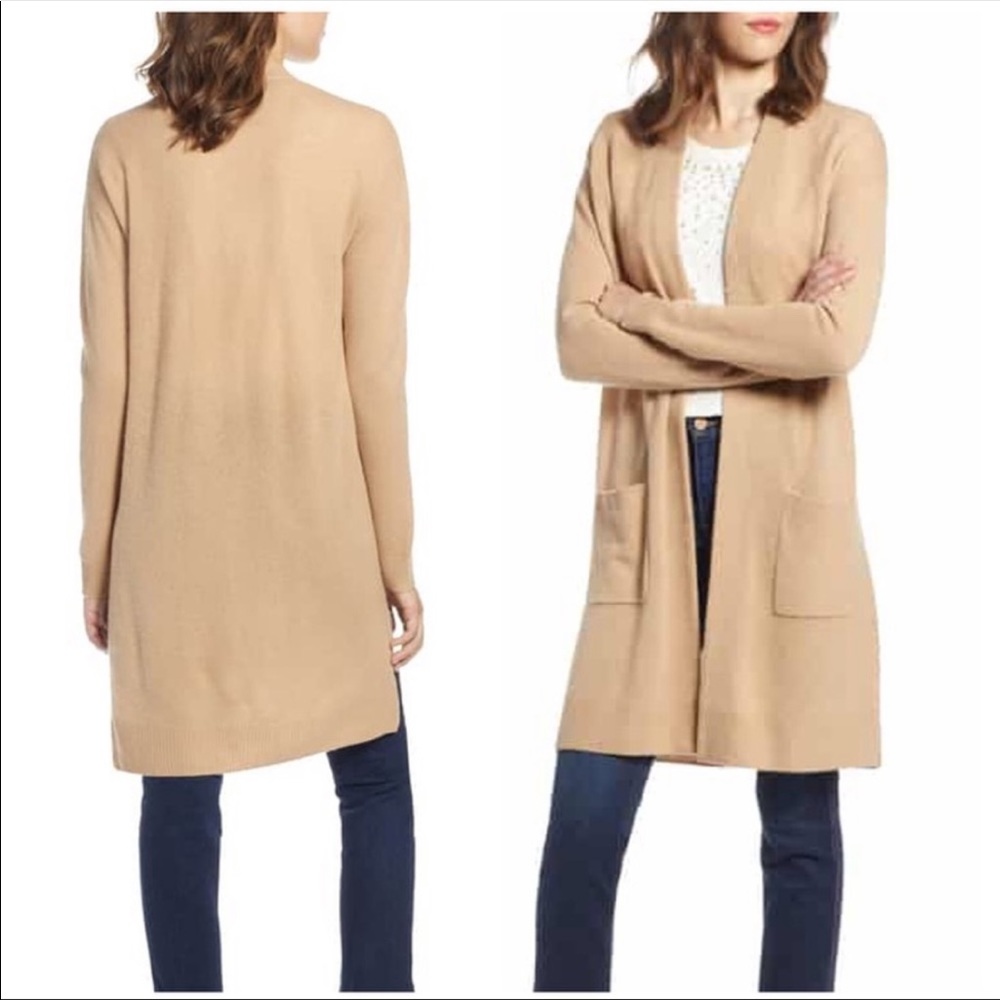 halogen camel cashmere blend cardigan